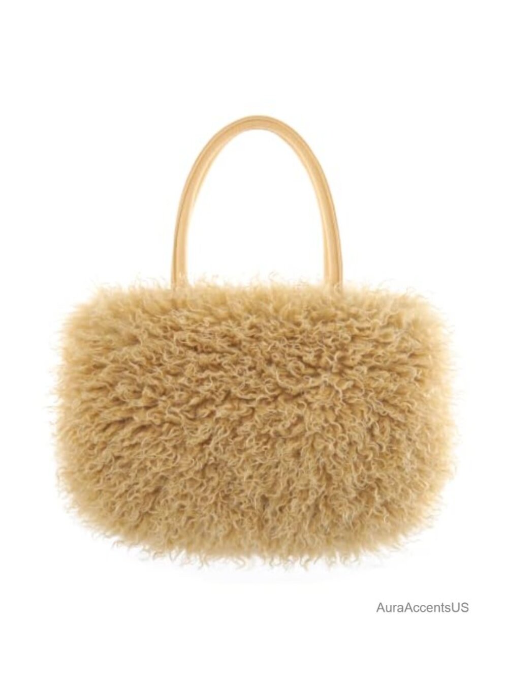Fuzzy Tote Bag Curly Faux Fur Plush Top Handle Shoulder Bag Large Winter Purse